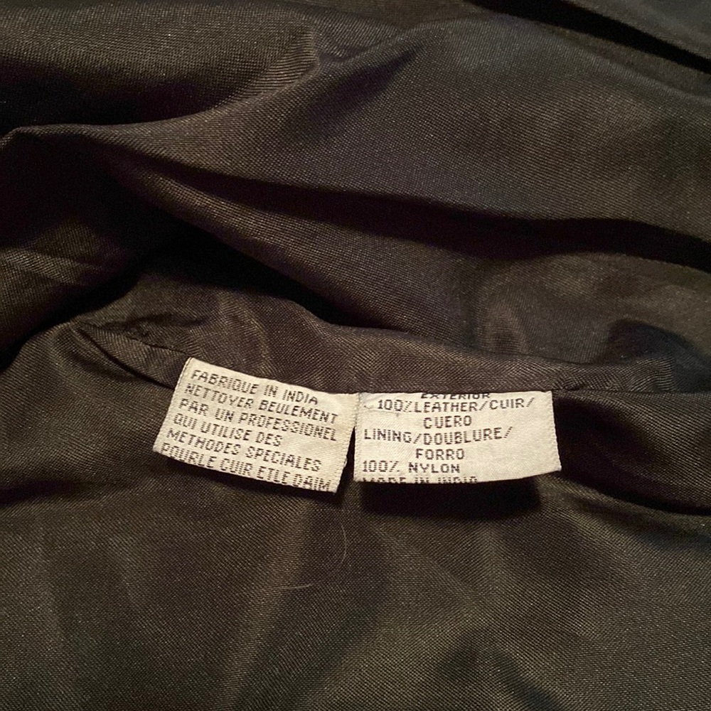 Black leather short jacket - Picture 6 of 6